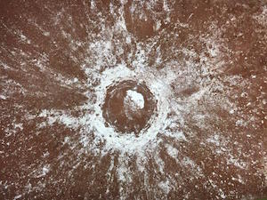 The best impact craters are made by students using flour and cocoa.