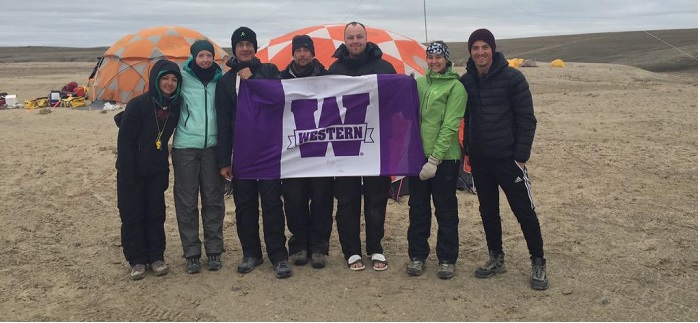 Team Western at the Tunnunik impact crater.